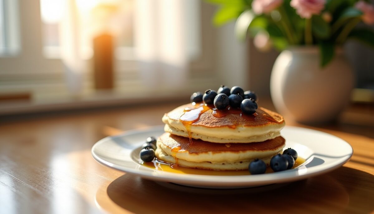 Délicieux pancakes légers aux myrtilles : la recette détox idéale pour un petit-déjeuner sain