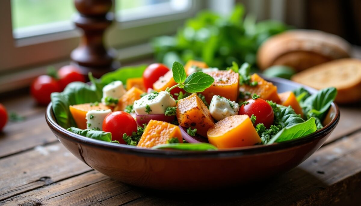 Délicieuse Salade de Potimarron Rôti et Feta : Une Recette Simple et Gourmande à Essayer