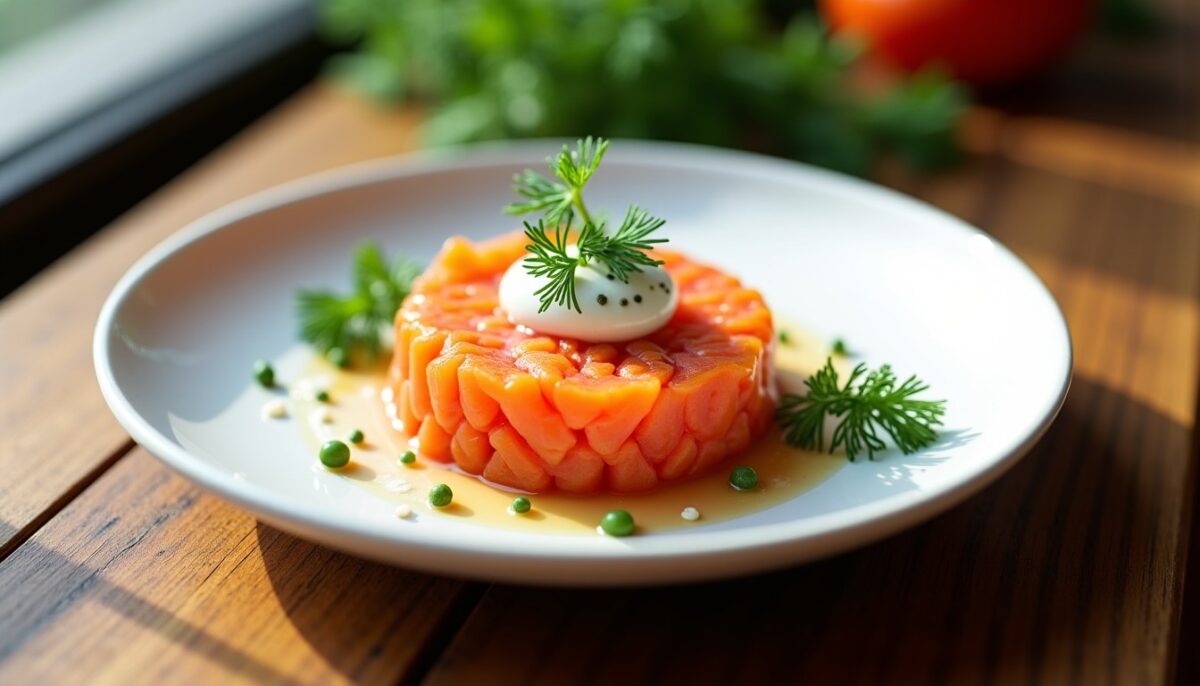 Tartare de saumon frais au fromage ail et fines herbes : une recette savoureuse et facile