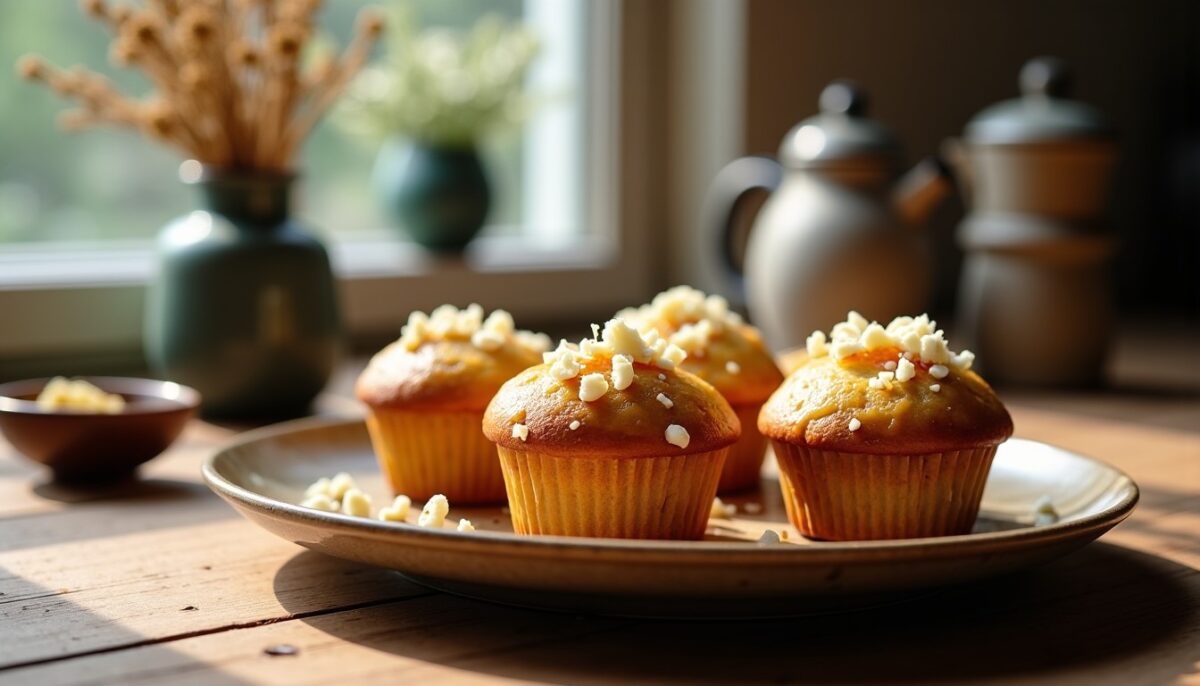 Délicieux muffins au fromage de chèvre et miel de châtaignier : une recette gourmande à savourer