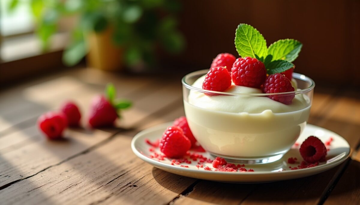 Délicieuse mousse légère au chocolat blanc enrichie en protéines