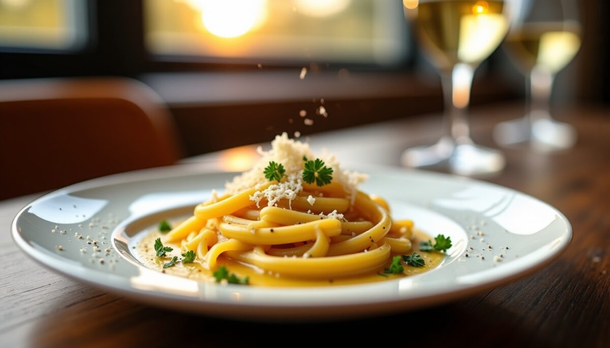 Tagliatelles à la Carbonara revisitées avec une touche de Parmesan
