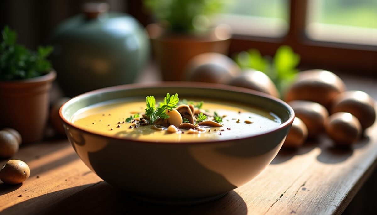 Délice léger : la recette savoureuse de la soupe aux champignons de Paris