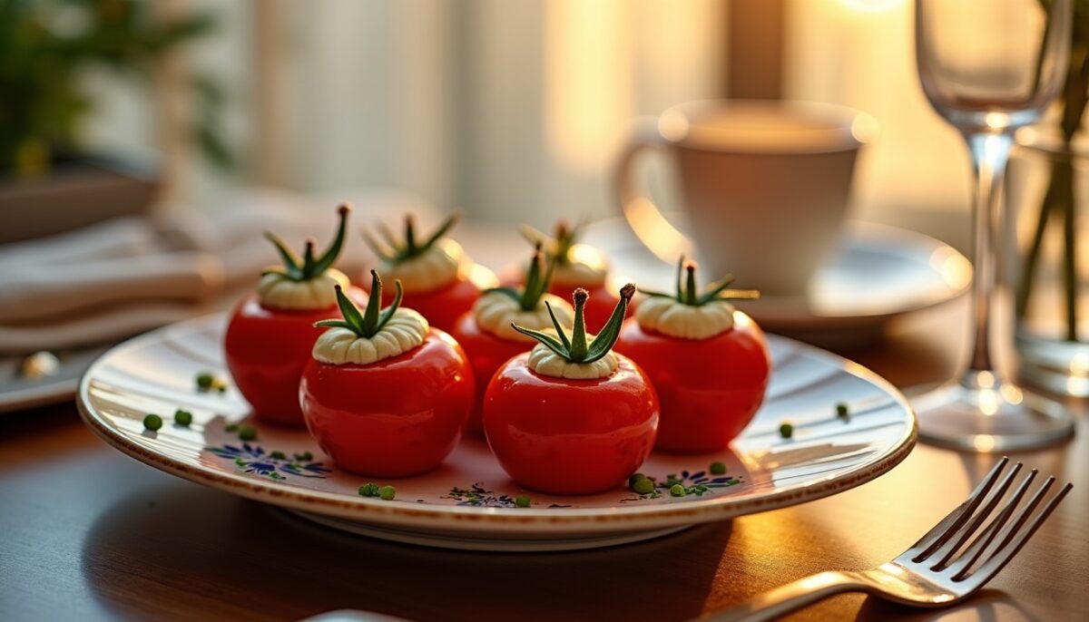 Délices en Brochettes : Tomates Farcies au Fromage Bleu pour un Festin Gourmand
