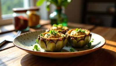 Délice d'artichaut farci au chèvre chaud : une recette simple et savoureuse