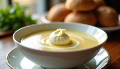 Délice fondant : Velouté léger de chou-fleur rehaussé au mascarpone