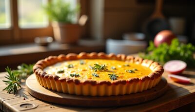 Délicieuse tarte au Morbier : recette savoureuse et facile à réaliser