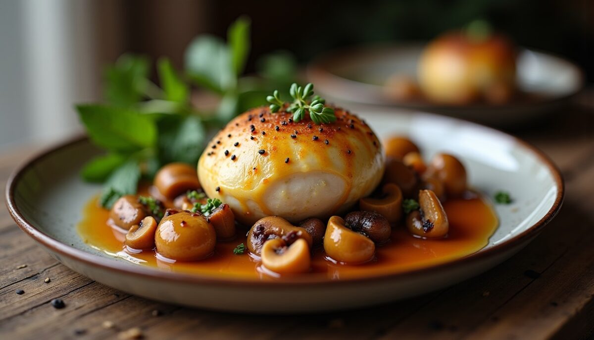 Délicieuse recette d'œuf cocotte aux champignons savoureux et fromage fondant
