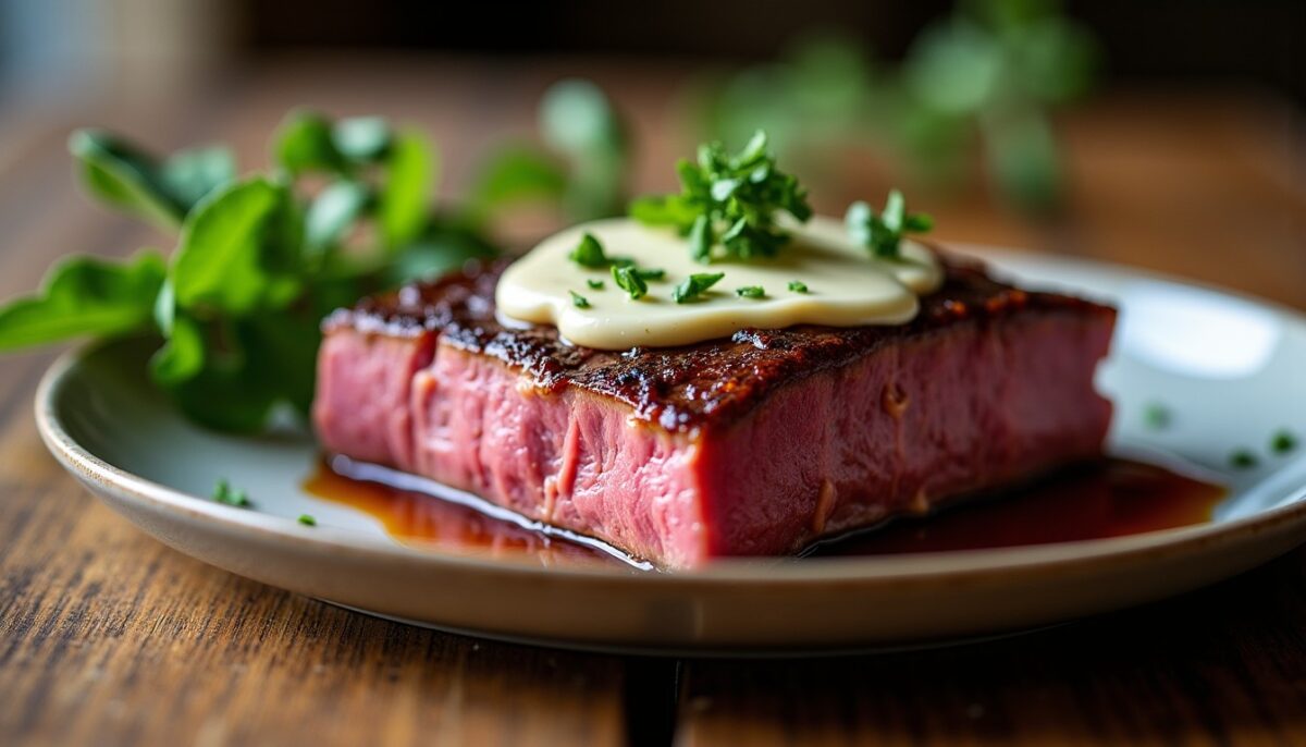 Recette gourmande : rôti de bœuf fondant au fromage bleu, une alliance parfaite de saveurs