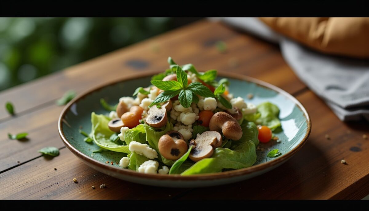 Délice de salade aux champignons de Paris et fromage : une recette savoureuse à découvrir