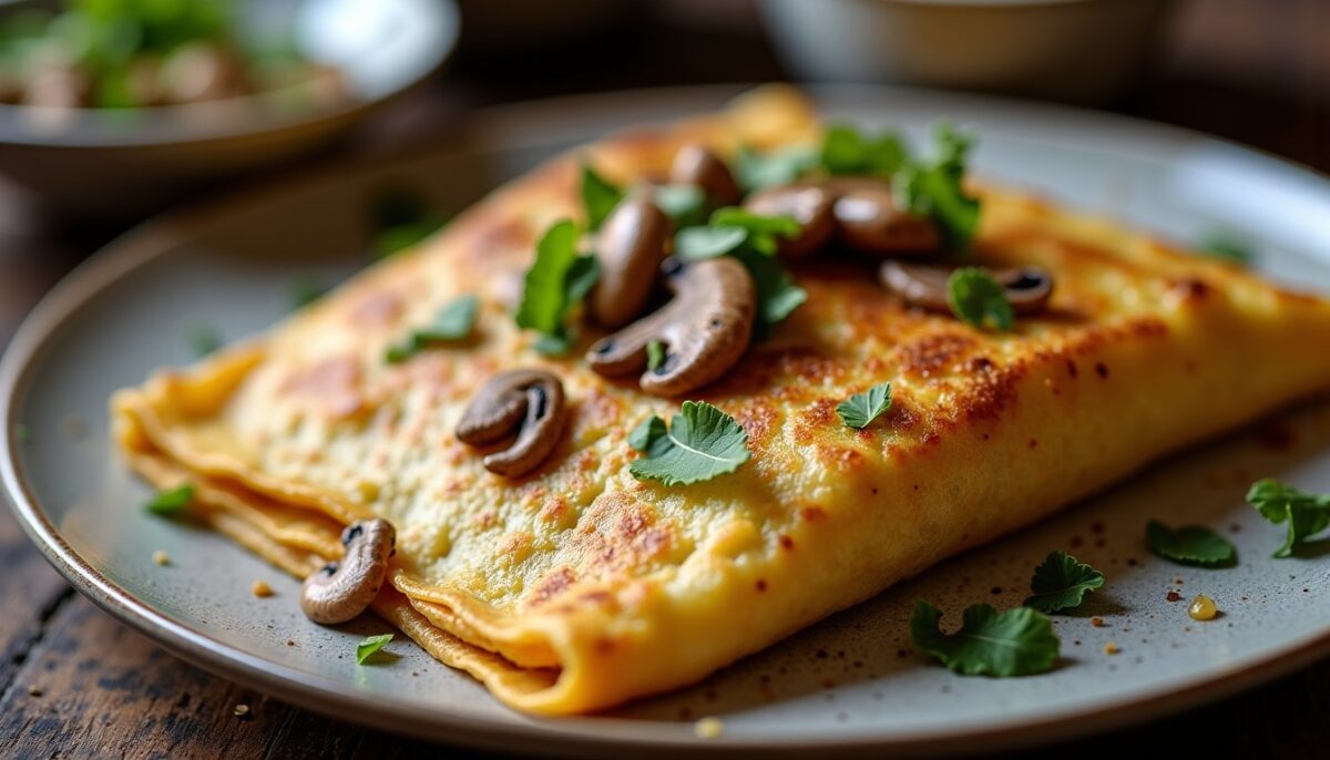Crêpe gourmande au chèvre et champignons : savourez une recette irrésistible
