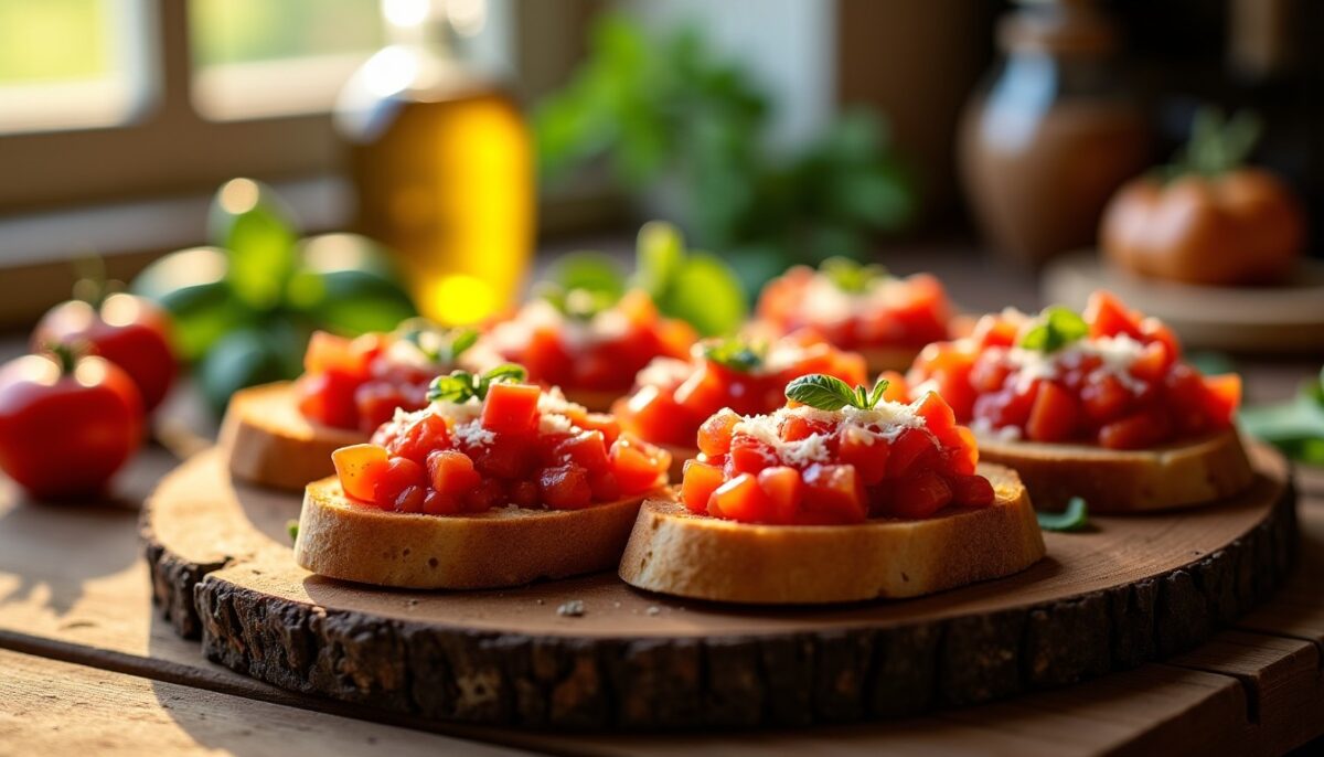 Bruschetta Tomate et Parmesan : Un voyage savoureux au cœur de l’Italie