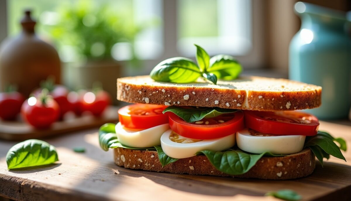 Sandwich léger à la tomate et mozzarella : la recette minceur gourmande