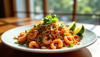 Pad Thaï aux Crevettes : Une Recette Légère et Facile à Emporter