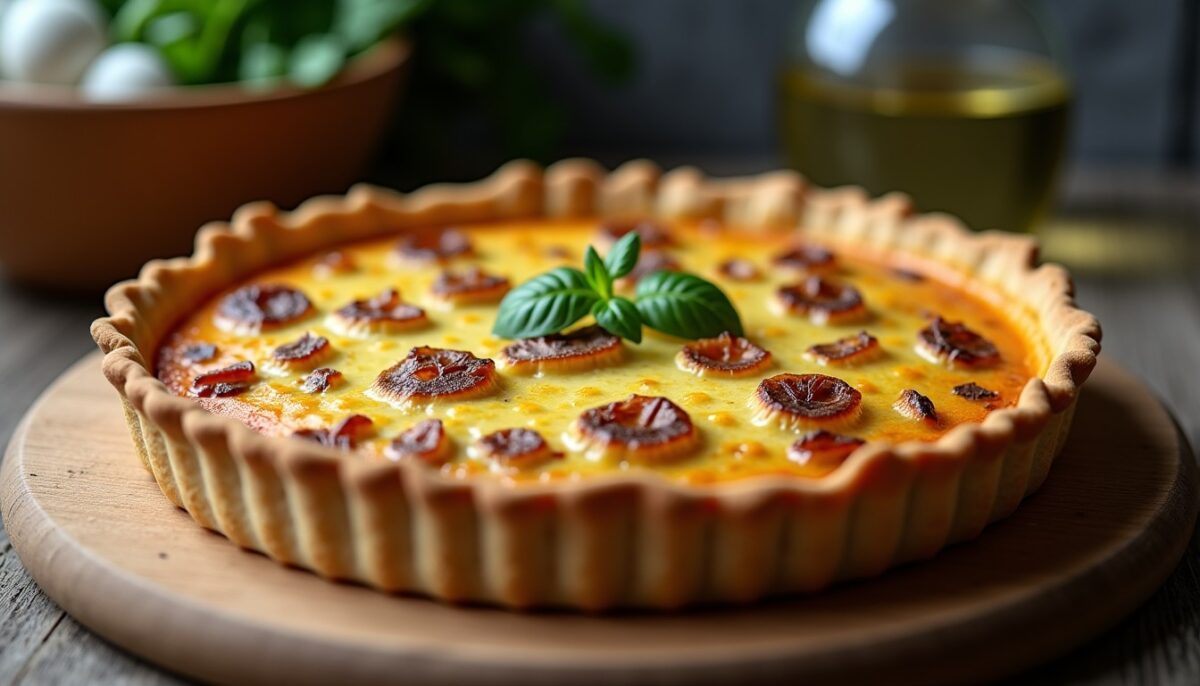 Délicieuse quiche sans pâte aux lardons croustillants et fromage fondant
