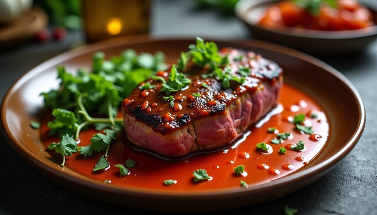 Délicieuse entrecôte nappée d'une sauce onctueuse au Saint Agur : recette savoureuse à ne pas manquer