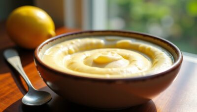 Délice onctueux : sauce au fromage frais, miel et citron à savourer
