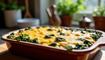 Délice fondant : gratin de blettes nappé d'une béchamel légère et gourmande