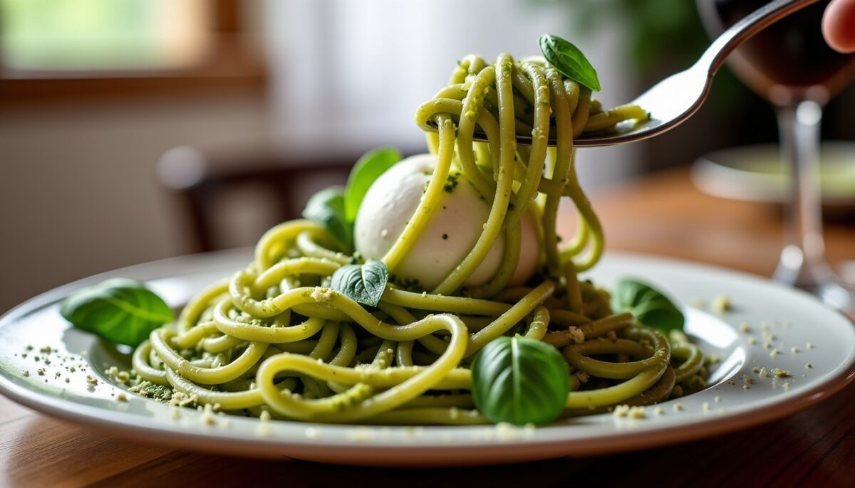 Spaghettis au Pesto et Burrata : une recette savoureuse et gourmande à découvrir