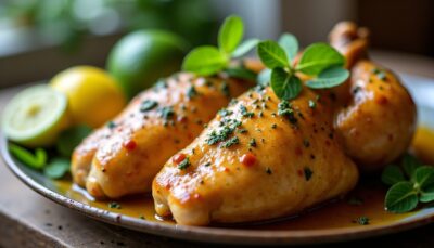 Pilons de poulet allégés au citron vert et à l'ail : une recette fraîche et savoureuse