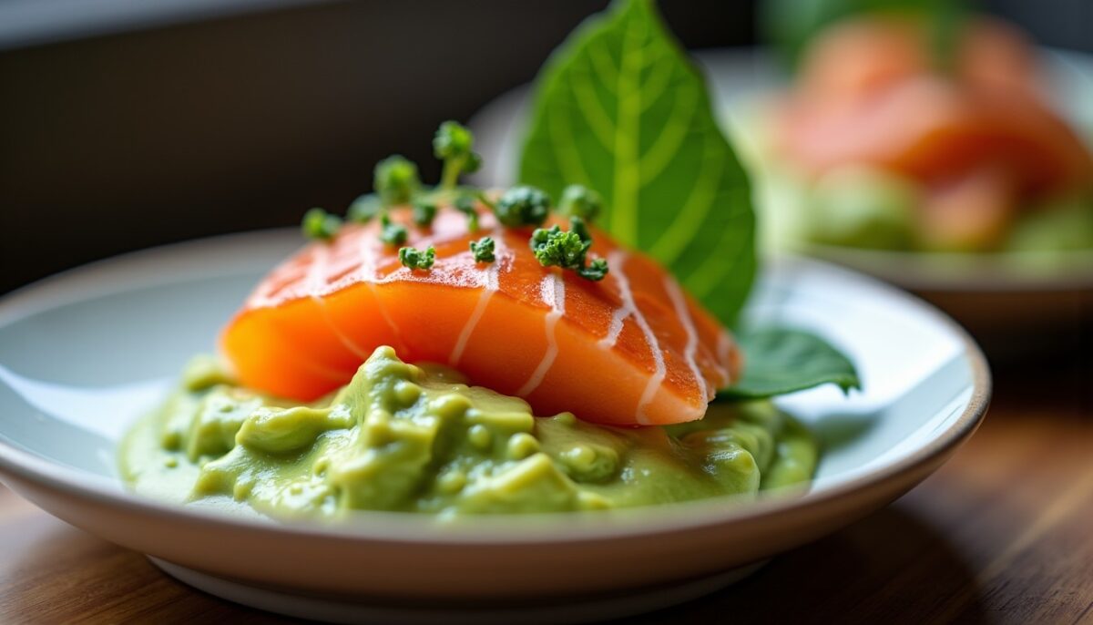 Délice en verrine : saumon fumé, avocat crémeux et fromage frais ail & fines herbes
