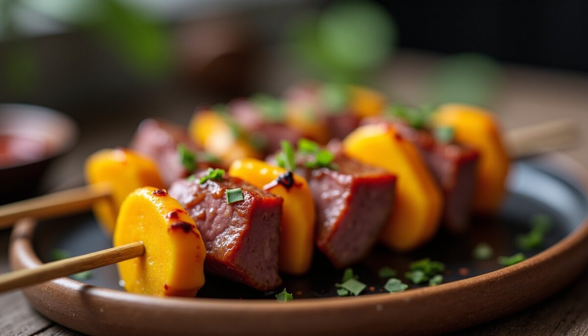 Brochettes de bœuf au fromage façon yakitori : une recette gourmande et pleine de saveurs