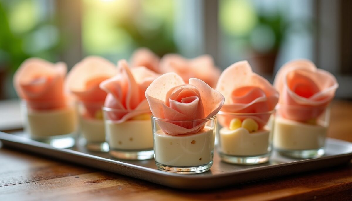 Délice en verrines : jambon blanc et fromage frais pour une recette gourmande