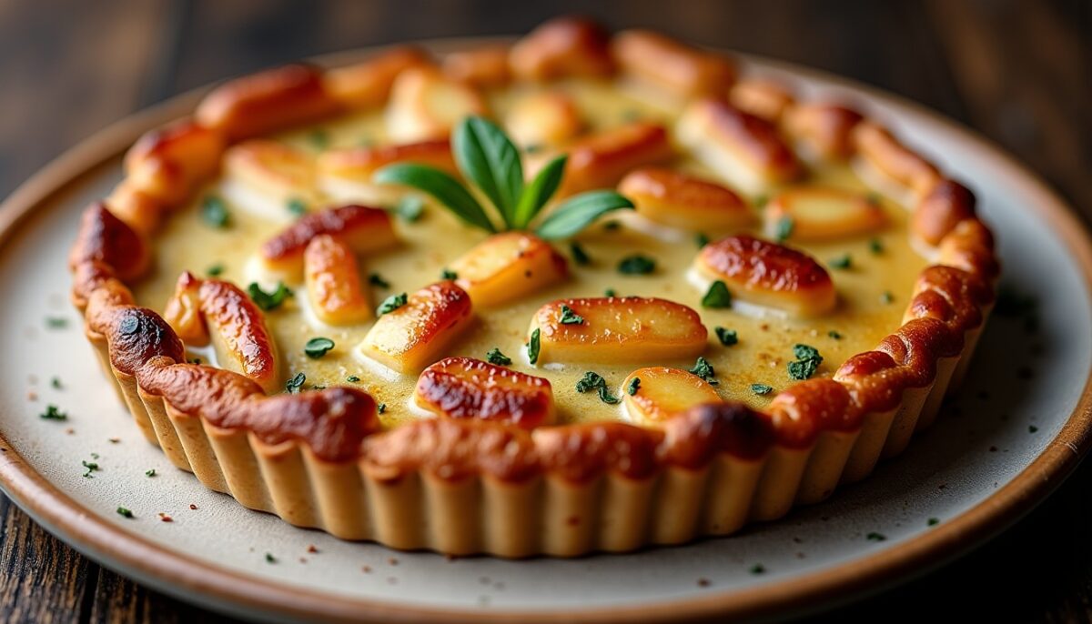 Tarte flambée gourmande au poulet, pommes et fromage : une explosion de saveurs à découvrir !