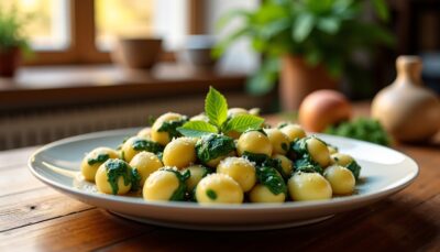 Recette Croq’Kilos : Gnocchis légers aux épinards et pommes de terre pour un repas savoureux et équilibré