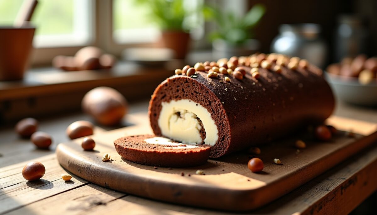 Délice roulé choco-noisettes au fromage frais : une recette irrésistiblement gourmande