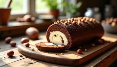 Délice roulé choco-noisettes au fromage frais : une recette irrésistiblement gourmande