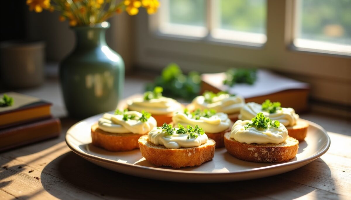 Délicieuses mini-tartines au fromage frais : la recette simple et savoureuse à découvrir
