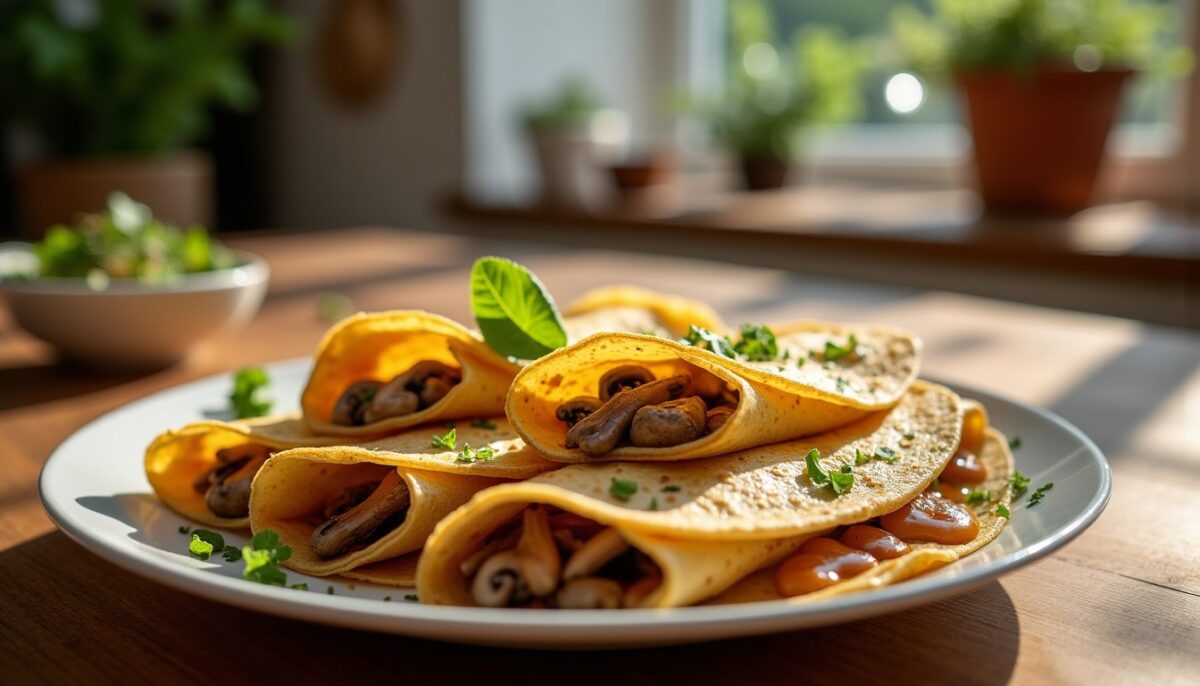 Aumônières de crêpe gourmandes : transformez vos restes de poulet et champignons en délice