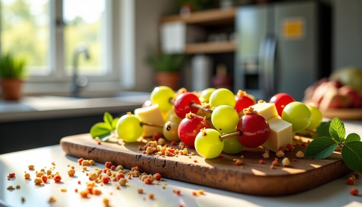 Brochettes Gourmandes de Raisins et Fromage aux Noix et Épices : Une Recette Savoureuse et Facile