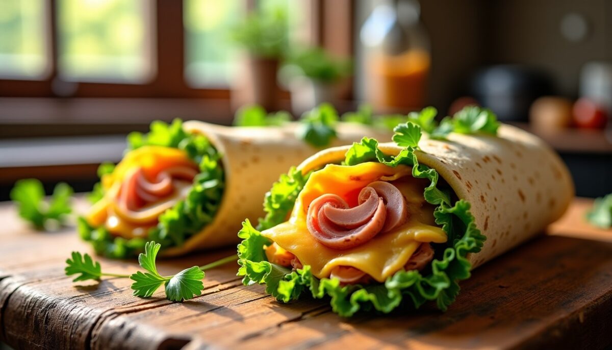 Wrap gourmand de dinde au fromage, relevé à la moutarde, curry et coriandre : une explosion de saveurs à découvrir
