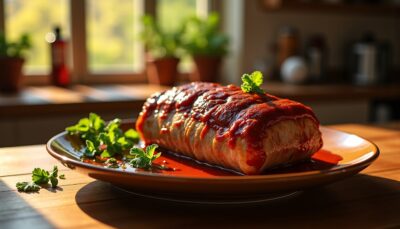 Échine de porc fondante nappée d'une sauce barbecue onctueuse : la recette confite qui régale