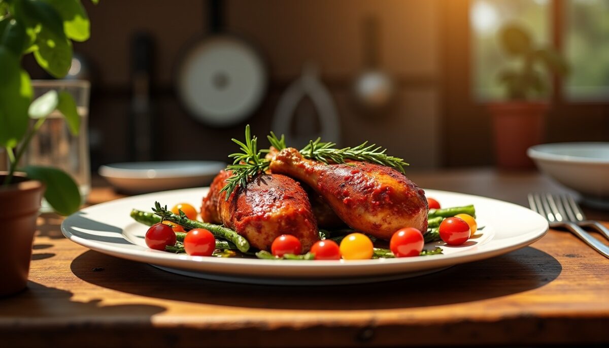 Délice léger : Poulet mariné au vin rouge, une recette pleine de saveurs