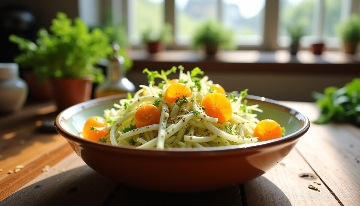 Salade croquante de fenouil cru au sésame et à l'orange : une explosion de fraîcheur et d'audace à découvrir