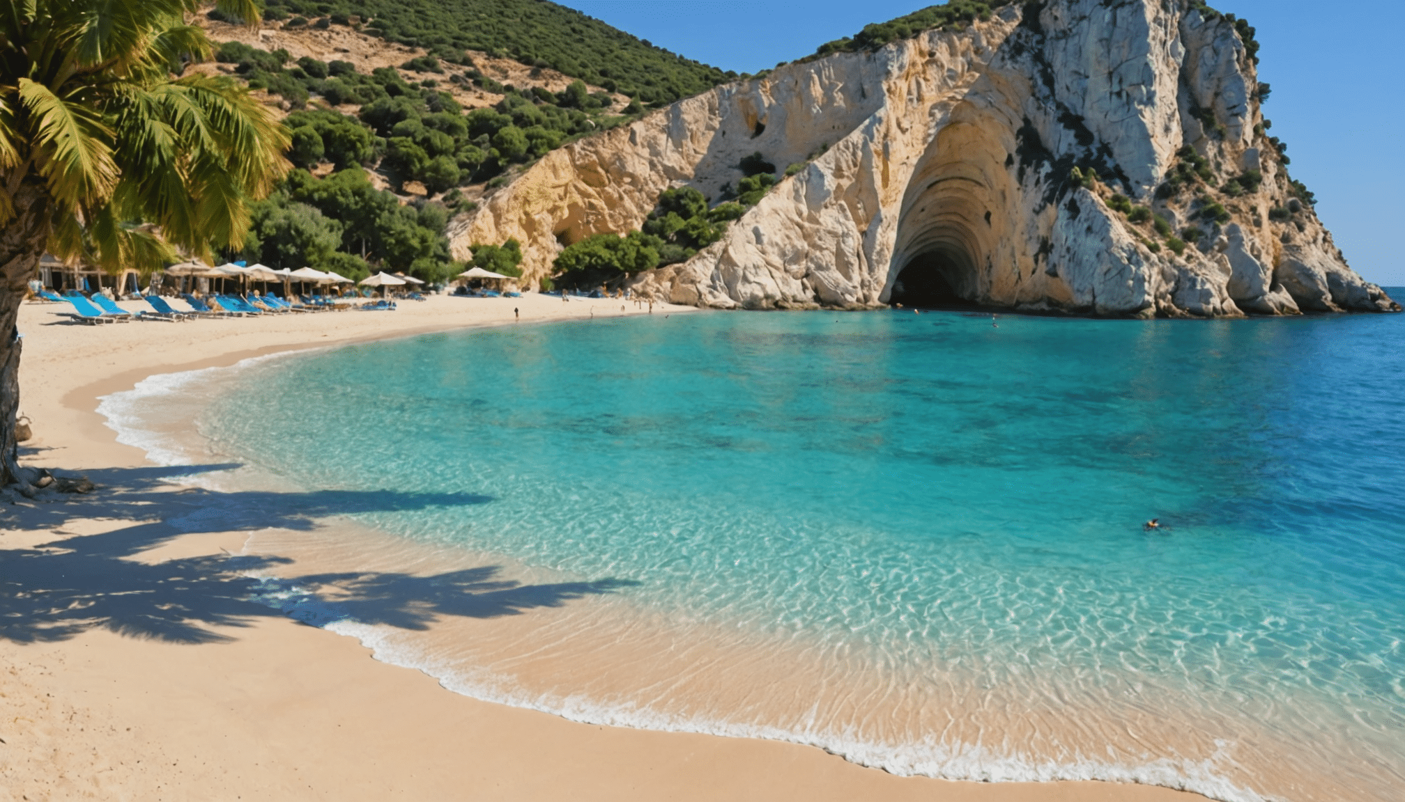 découvrez la plage banana, véritable bijou de zakynthos, réputée pour son sable doré et ses eaux cristallines. avec sa longueur impressionnante, cette plage est l'endroit idéal pour se détendre, profiter du soleil et pratiquer diverses activités nautiques. ne manquez pas la beauté naturelle de ce site incontournable lors de votre visite à zakynthos.
