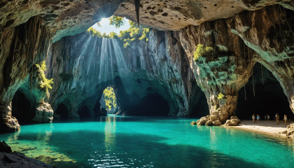 explorez la magie de la grotte enchantée et du lac secret de melissani sur l'île de céphalonie. plongez dans un paysage féérique où la nature révèle ses merveilles, alliant mystère et beauté dans un cadre enchanteur.