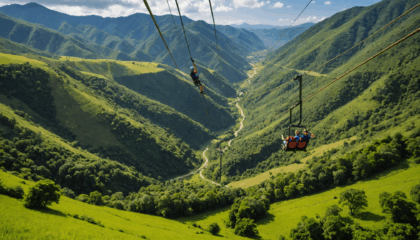 vivez l'aventure sur la tyrolienne cola de mono, survolant le magnifique canopy de la vallée de sacsara au pérou. sensations fortes et paysages spectaculaires garantis !