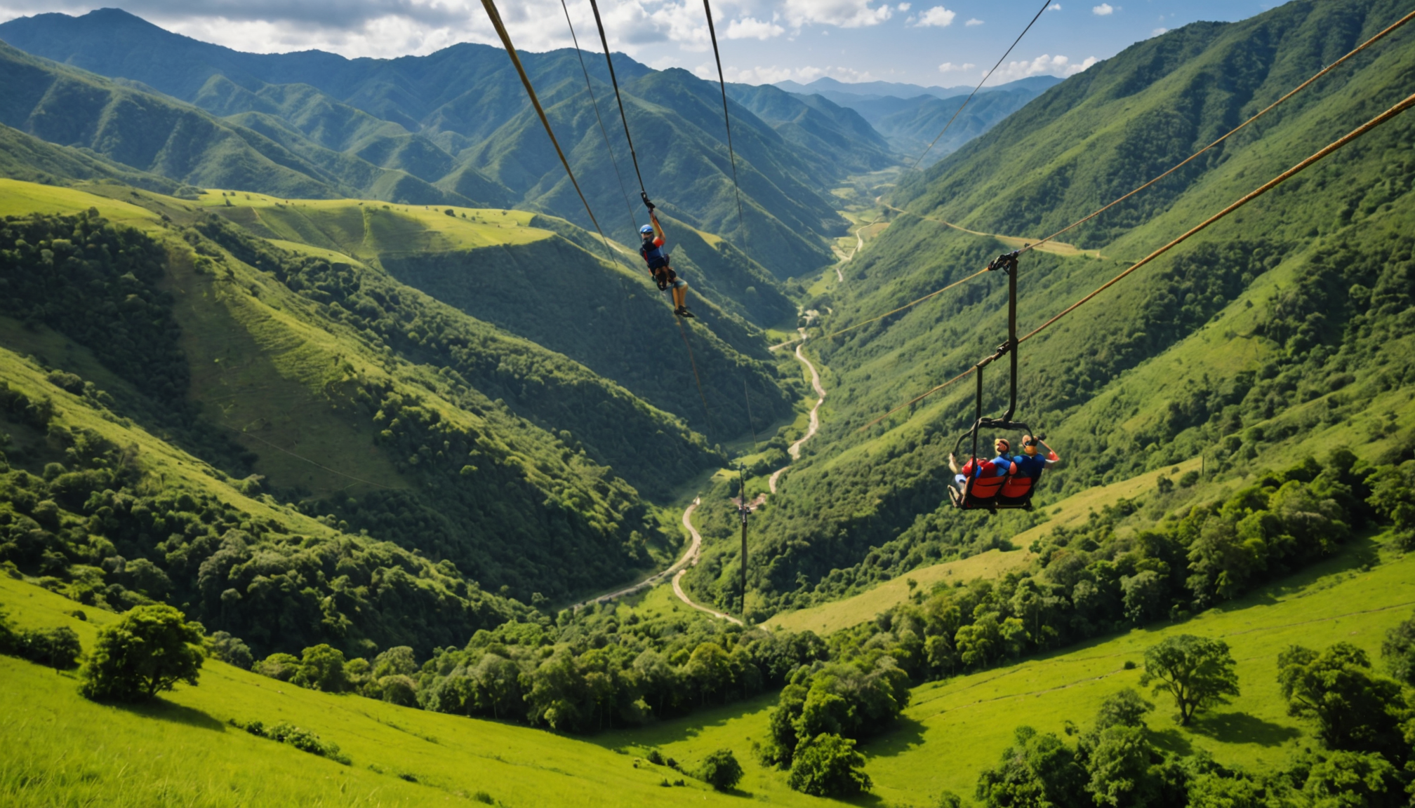 vivez l'aventure sur la tyrolienne cola de mono, survolant le magnifique canopy de la vallée de sacsara au pérou. sensations fortes et paysages spectaculaires garantis !