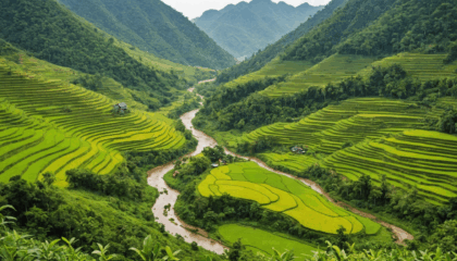plongez au cœur de la réserve naturelle de pu luong au vietnam : paysages époustouflants, rizières en terrasses, villages authentiques et biodiversité exceptionnelle pour une expérience inoubliable.