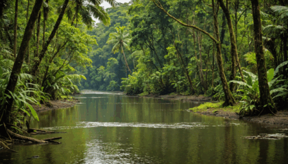 explorez le parc national de tortuguero, surnommé l'amazonie du costa rica, et plongez au cœur d'une nature sauvage exceptionnelle entre canaux, faune exotique et plages préservées.