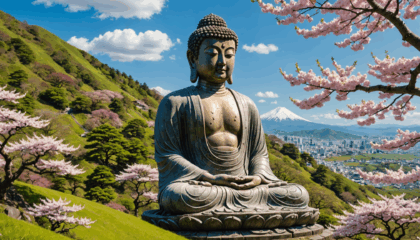 découvrez la majesté d'une imposante statue de bouddha récemment érigée sur une colline au japon. un nouveau symbole de paix et de spiritualité à admirer lors de votre prochain voyage.