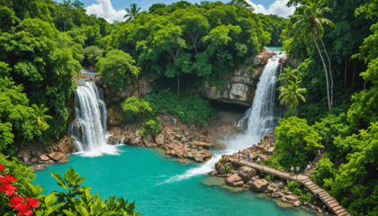 explorez la beauté spectaculaire des chutes de la dunn en jamaïque. découvrez cet incontournable naturel, idéal pour l’aventure, la détente et l’évasion au cœur d’un décor paradisiaque.