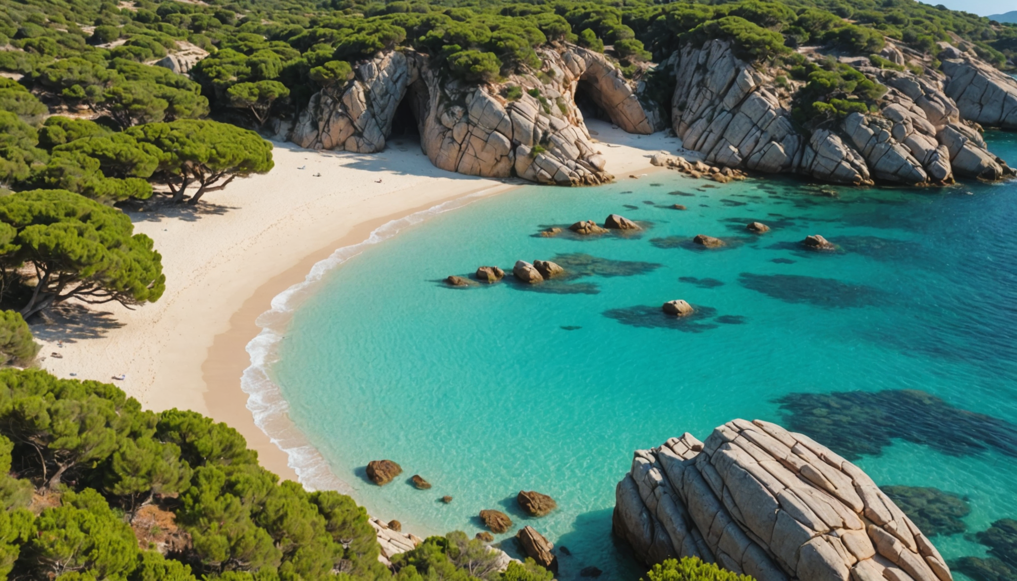 explorez la plage de roccapina en corse et profitez d'une baignade cristalline, de plongées sous-marines inoubliables et de randonnées pittoresques au cœur d’un paysage sauvage et préservé.