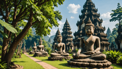 explorez le parc du bouddha près de vientiane et admirez ses impressionnantes statues religieuses dans un décor paisible. une visite incontournable pour une expérience culturelle et spirituelle unique au laos.