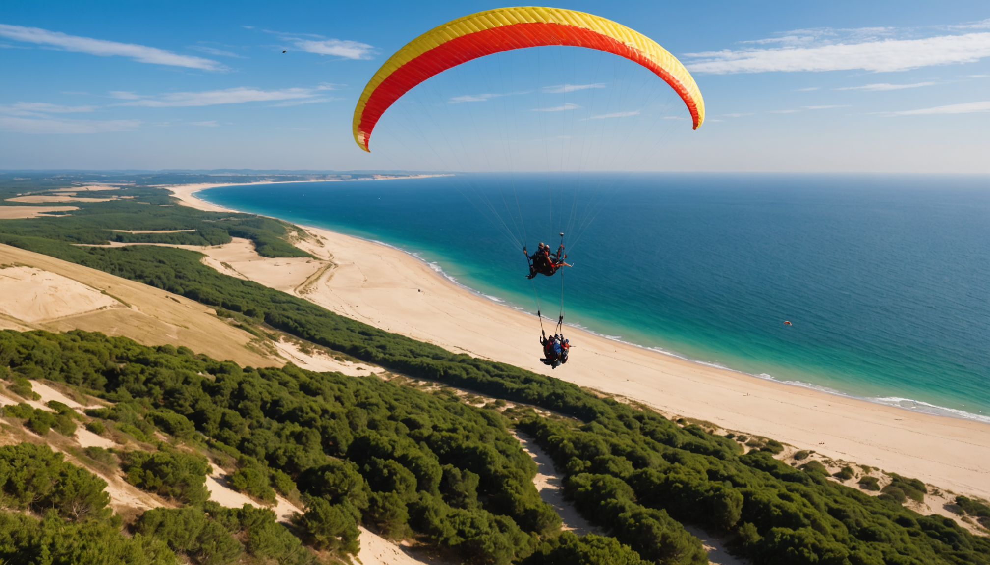 vivez une expérience inoubliable en survolant la majestueuse dune du pyla en parapente. sensations fortes et panoramas exceptionnels vous attendent au cœur du bassin d’arcachon !