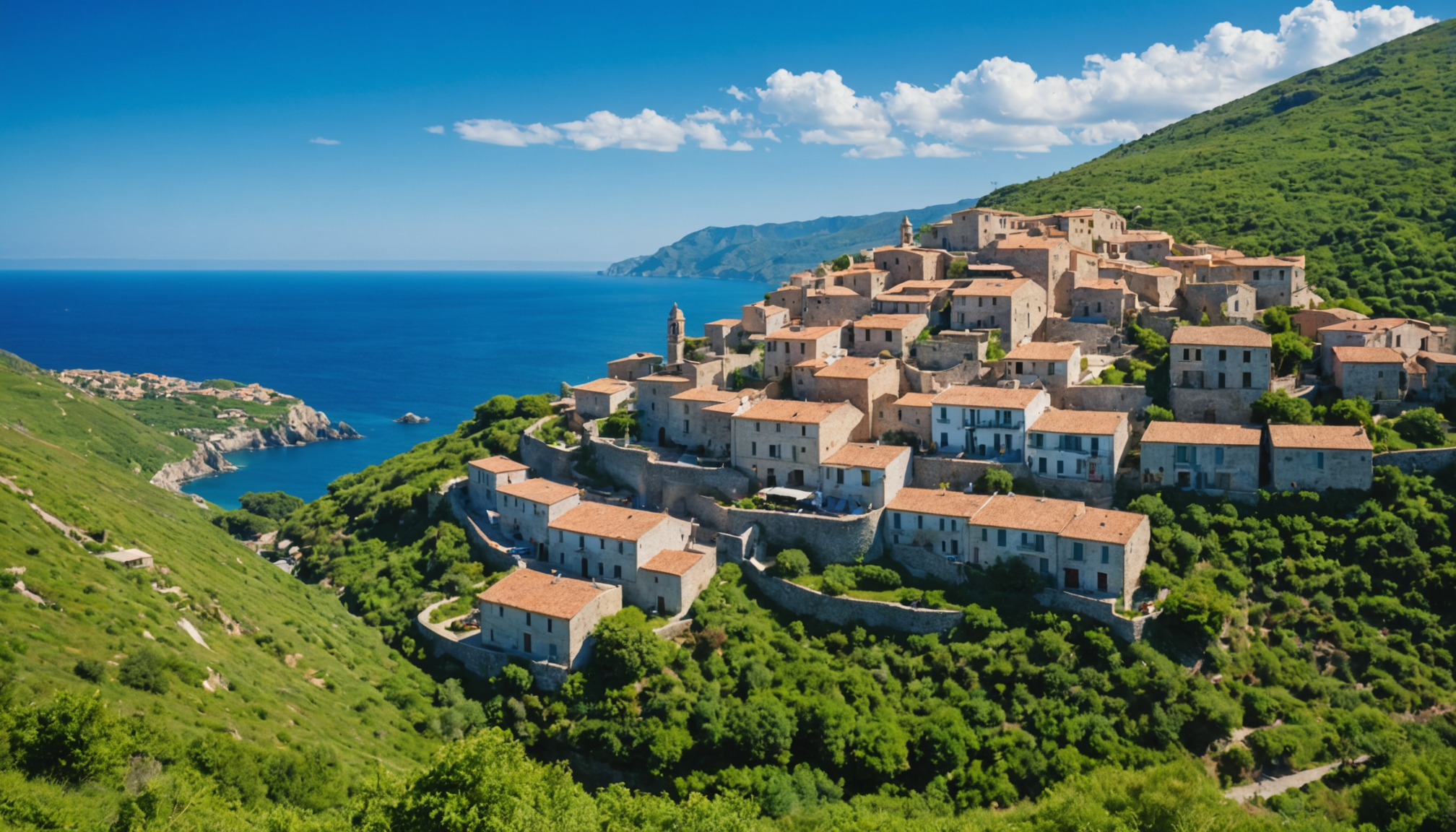 explorez les villages perchés de la costa verde, de cervione à talasani, et plongez dans l’authenticité corse entre panoramas exceptionnels, patrimoine et traditions locales.